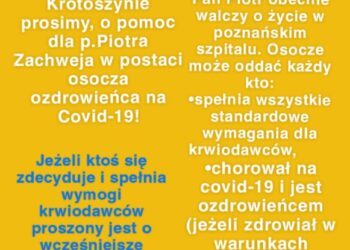 Potrzebne osocze ozdrowieńców!