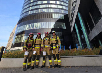 Strażacy z Krotoszyna na szczycie Sky Tower