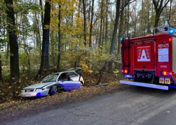 Wypadek drogowy w Kobiernie