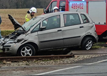 Zdarzenie na przejeździe kolejowym w Kobylinie