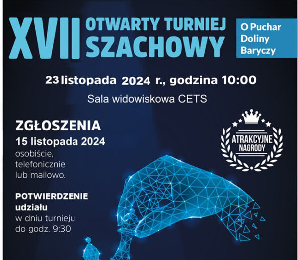 Zaproszenie na Otwarty Turniej Szachowy „O Puchar Doliny Baryczy”