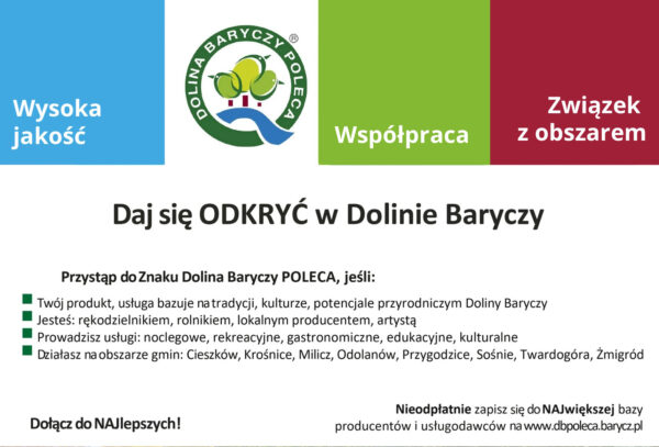 Przystąp do znaku Dolina Baryczy Poleca